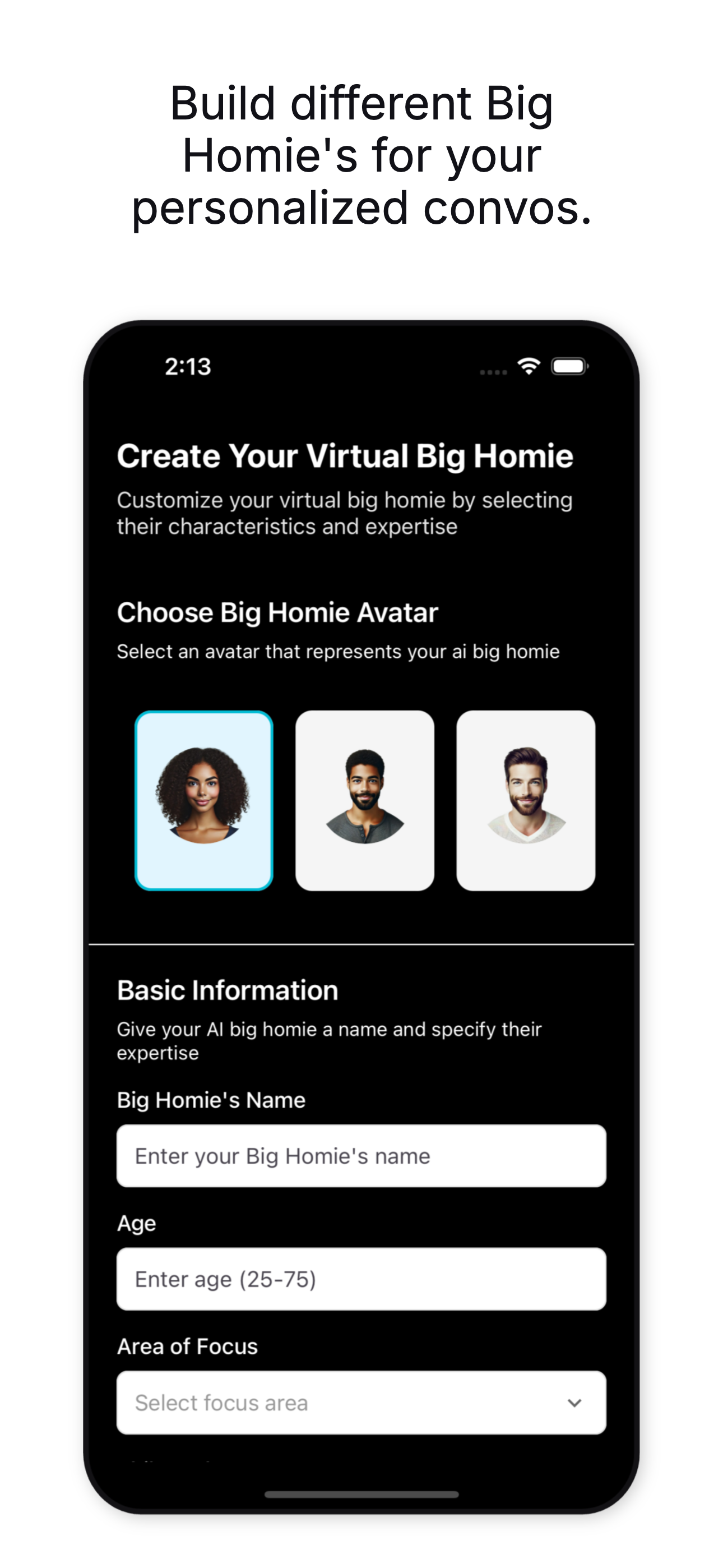 App Screenshot - Big Homie Selection